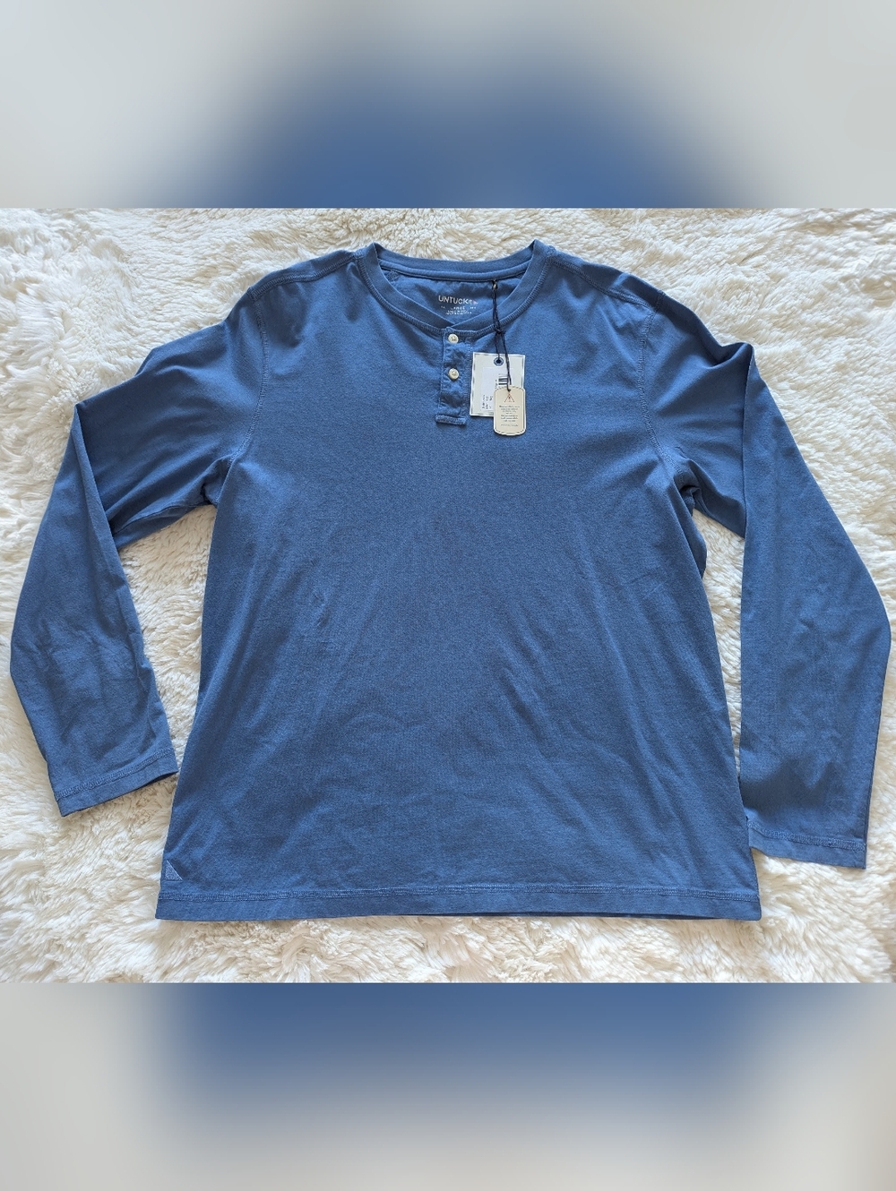 NWT Untuckit Men's Long-Sleeve Pima Cotton Henley Sz.L Regular